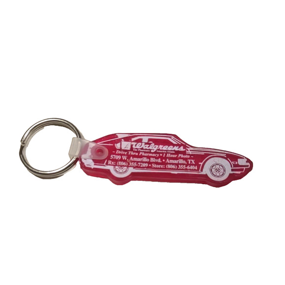 Vintage Walgreens Amarillo Texas Red Car Keychain - Picture 2 of 4